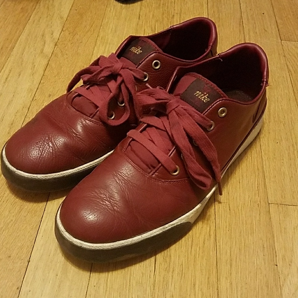 Red leather Nike shoes